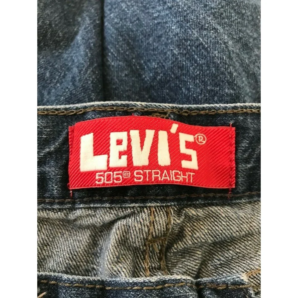 LEVI'S 505 Straight Leg Blue Jeans Boy's Size 12 Regular - Picture 7 of 7